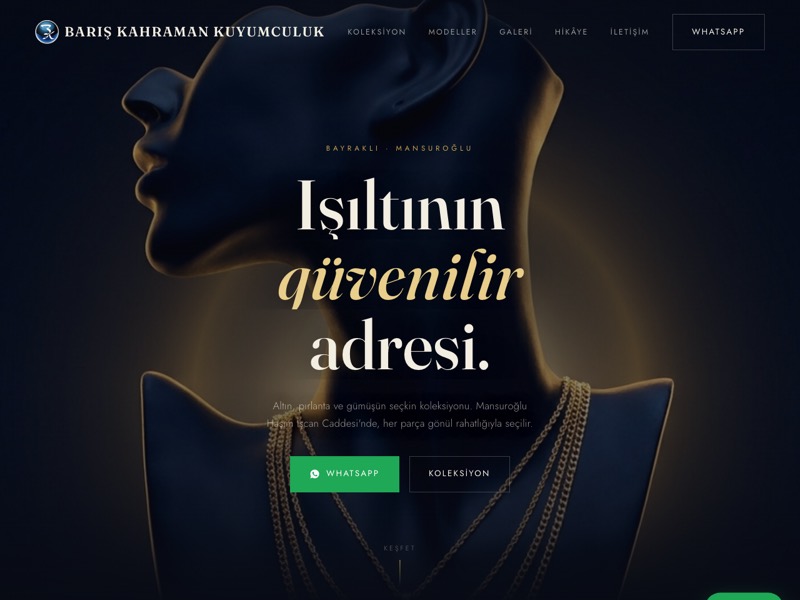 Barış Kahraman Kuyumculuk web sitesi