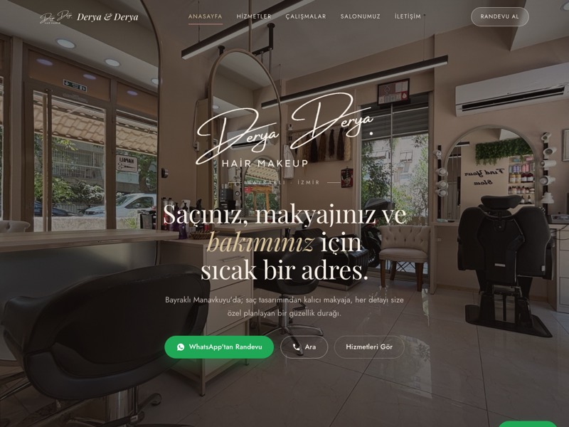 Derya & Derya Hair Makeup web sitesi