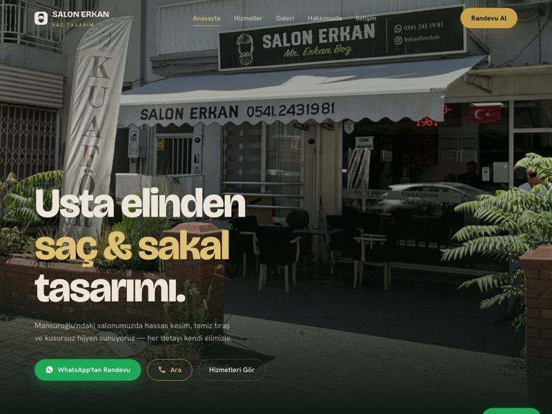Salon Erkan web sitesi