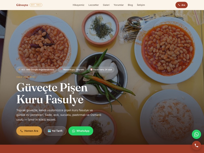 Güveçte Kuru Fasulye web sitesi